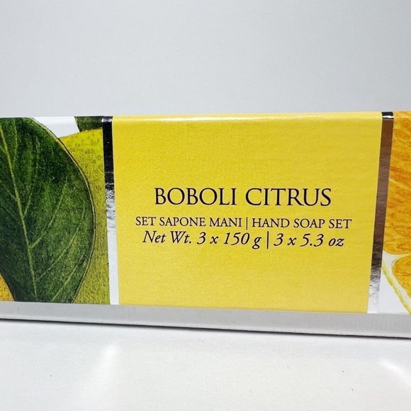 La Florentina BOBOLI CITRUS 3 Bars X 5.3 oz/ 150 g Embossed Luxury-Italy - Picture 3 of 3